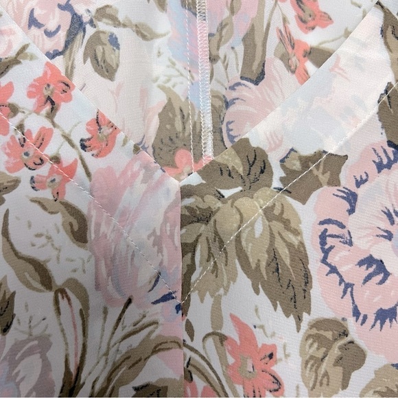 REBECCA TAYLOR Penelope Multicolor Floral Feminine Silk Top Romantic Summer - Picture 6 of 14